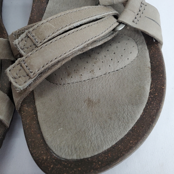 Teva | Shoes | Teva Tan Velcro Strap Leather Wedge Heel Sandals 9 | Poshmark